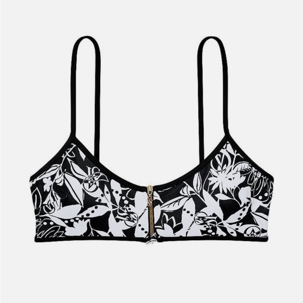 Floral Black and White Women's Bralette